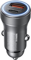 Remax Series Φορτιστής Αυτοκινήτου με Θύρες 1xUSB-A 1xType-C