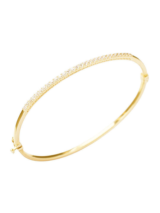 Gatsa Bracelet Handcuffs made of Gold 14K with Zircon