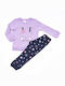 Trax Set Top & Bottom Kids Winter Pyjamas Purple