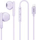 Remax RM-522i Earbuds Handsfree με Βύσμα Lightning Μωβ