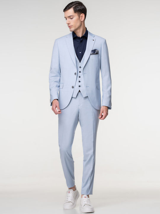 Fragosto Men's Suit Light Blue