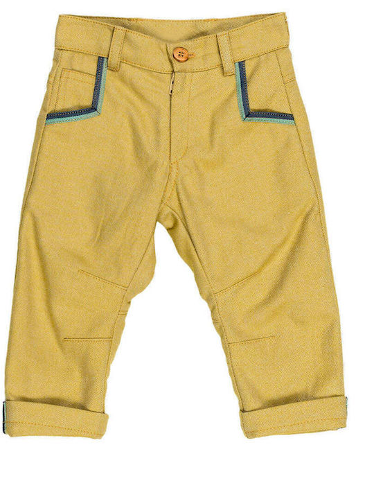 Designer's Cat Boys Fabric Trouser Yellow