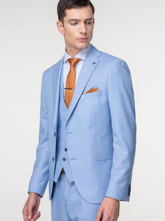 Fragosto Men's Suit Light Blue