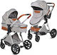 Cangaroo Alma 2 in 1 Adjustable 2 in 1 Baby Stroller Suitable for Newborn Light Grey 7.5kg