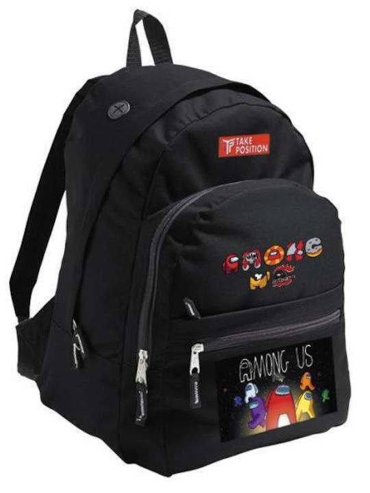 Takeposition School Bag Backpack Junior High-High School in Black color