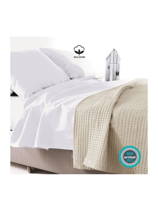 Isadore Lorraine Pique Blanket Double 240x260cm Ecru