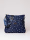Women's Bag Shoulder Navy Blue Dotted