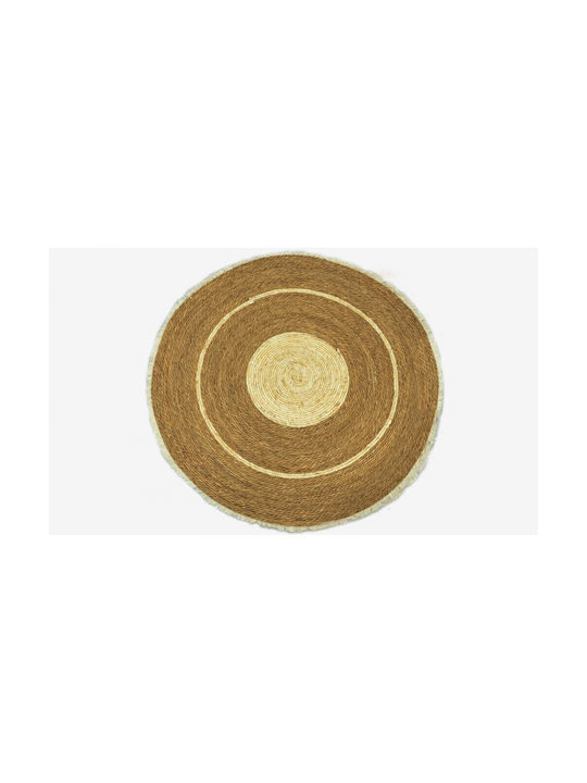 ROUND BOHO RUG WITH FRINGE 120CM