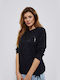 Make your image Women's Blouse Cotton Long Sleeve Black