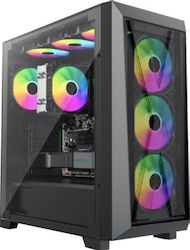 Xilence Xilent X XG151 Jocuri Turnul Midi Cutie de calculator cu iluminare RGB Negru