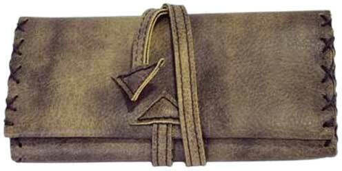 Leon Leon Tabaktasche aus Künstliches Leder Beige Handgefertigt mit Kordel 16x8cm