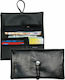 Simona Tobacco Pouch with Wrap-Around Cord 16x10cm Black