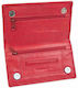 Lederne Tabaktasche Rot mit magnetischem Verschluss