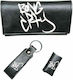 Dino Rossi Lederne Tabaktasche in Schwarz mit magnetischem Verschluss 16x9cm