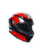 AGV K6 S E2206 Hyphen Black/Red/White Κράνος Μηχανής Full Face 1220gr με Pinlock