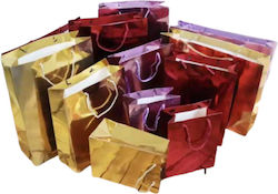 Σετ Papier Tasche als Geschenk Silber 32x9.5x45cm. 10Stück