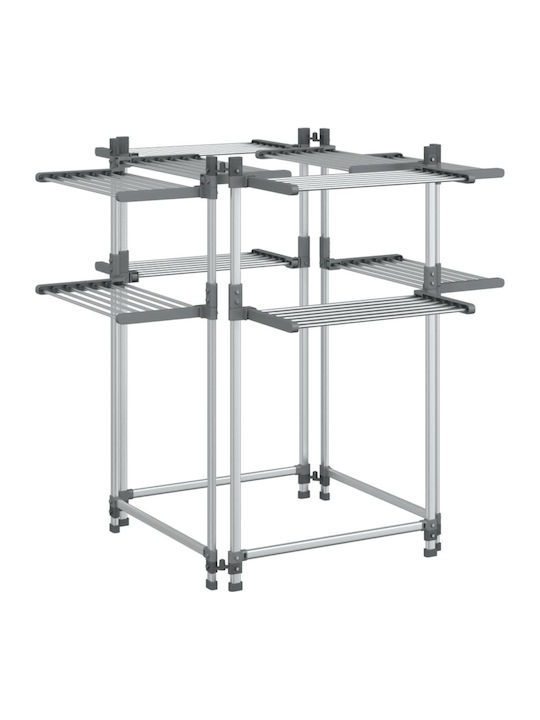vidaXL Aluminum Folding Floor Clothes Drying Rack with Hanging Length 33m