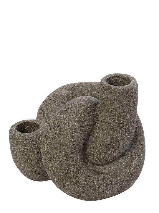Espiel Candle Holder Ceramic in Gray Color 13x11x11cm 1pcs