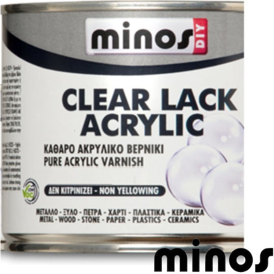 Minos Spray Clear Lack Acrylic Βερνίκι Επιφάνειας Άχρωμο Γυαλιστερό 500ml