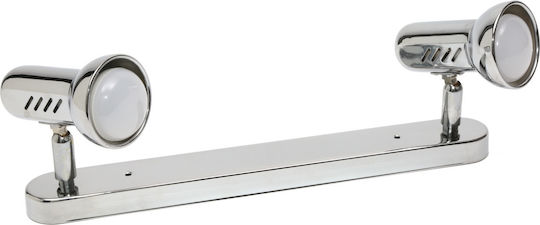 Evivak Double Spot with Socket E14 in Silver Color