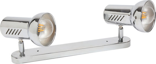 Evivak Double Spot with Socket E27 in Silver Color