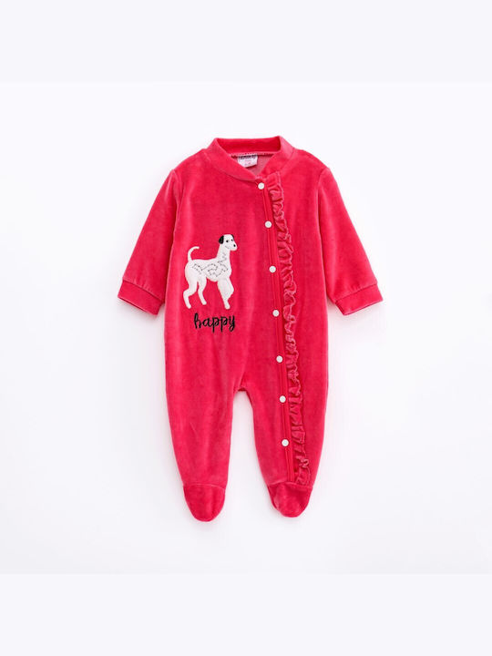 Funky Baby Bodysuit Set Long-Sleeved Velvet Fuchsia