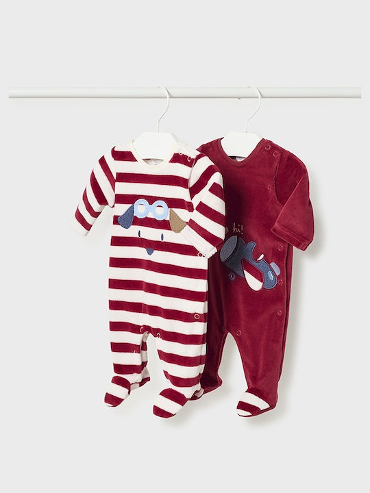Mayoral Baby Bodysuit Set Long-Sleeved Velvet M...
