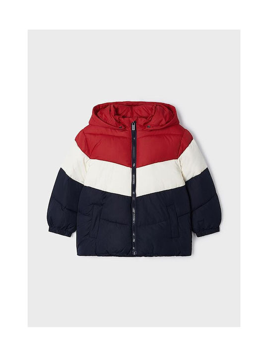 Mayoral Boys Quilted Coat Red with Ηood