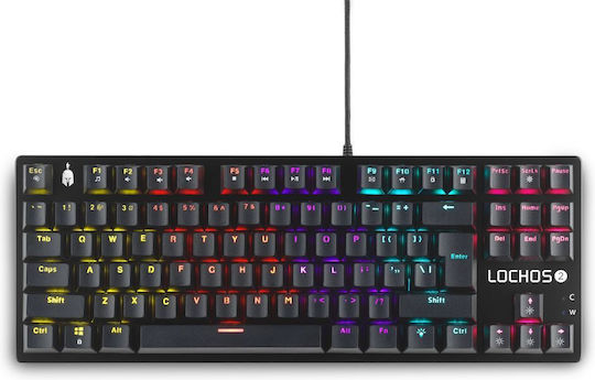 Spartan Gear Lochos 2 Gaming Mechanical Keyboard Tenkeyless with Custom Red switches and Illuminated keys (English US)