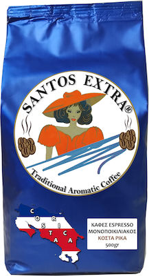 Santos Extra Καφές Espresso Μονοποικιλιακός Arabica Costa Rica σε Κόκκους 500gr