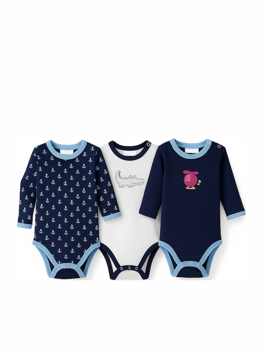 Lullaby Set Body pentru Bebeluși Mânecă lungă Multicolor 3buc