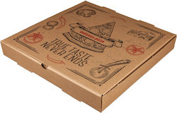PaperQ Satz 100 Papier Pizza Boxen Kraft 33x33x4,1 cm
