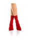 Inizio Women's Solid Color Socks Red