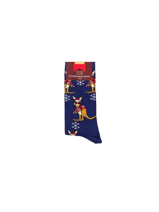 Ekmen Men's Christmas Socks Blue