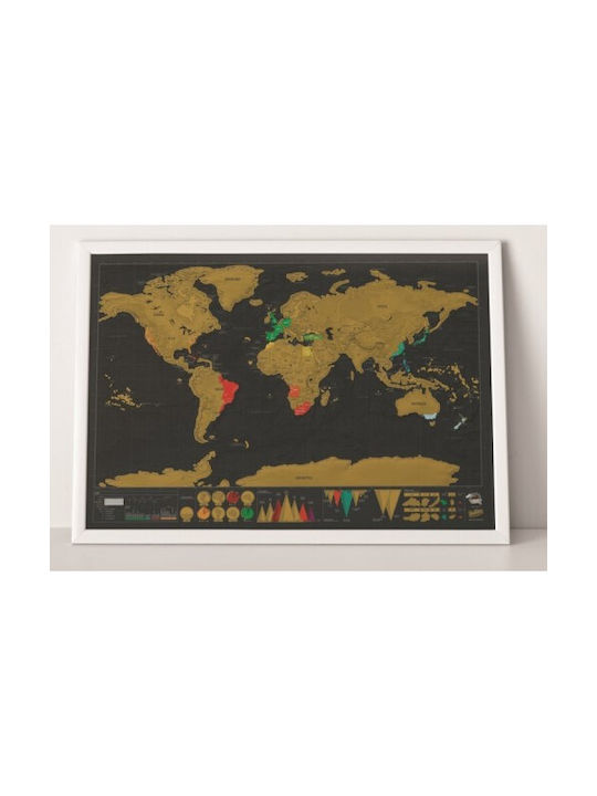 Παγκόσμιος Χάρτης Scratch Map για Διακόσμηση Γραφείου 82.5x59.4x59.4εκ.