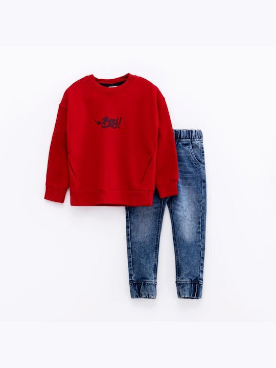 Funky Παιδικό Σετ με Παντελόνι Χειμερινό 2τμχ Κόκκινο