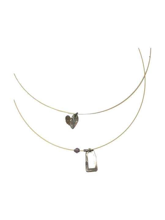 Γυναικείο Κολιέ με Πέτρες Colorful necklace από Ασήμι