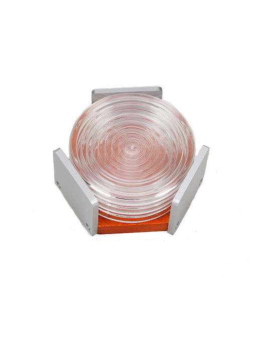 Karvounis Rotund Suporturi pentru pahare Lemn cu Suport Transparent 6buc
