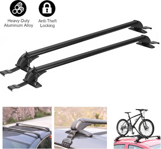 Aluminum Car Roof Bars 95cm Universal Volkswagen Up Set with Roof Rack Legs Black