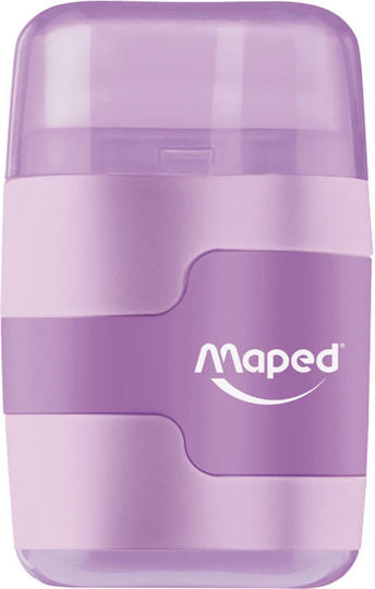 Maped connect Пластмаса Двойна Острилка Лилав с Гума 1бр