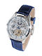 Carl Von Zeyten Men's Watch 44mm Chronograph Battery with Blue Leather Strap