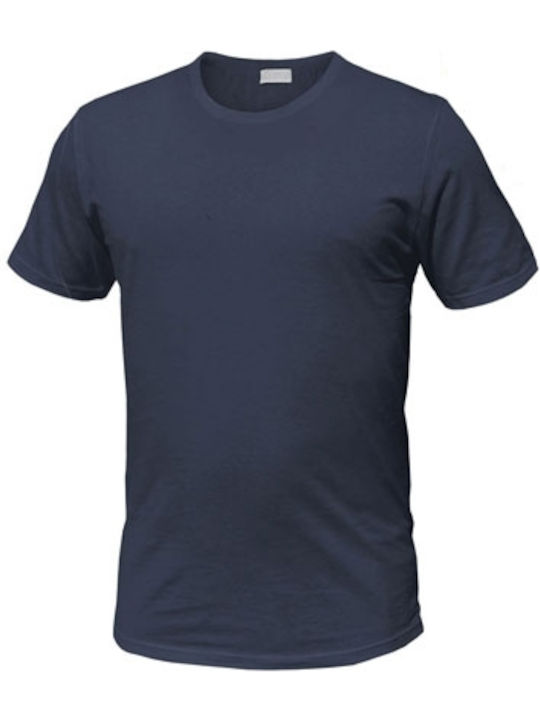 Enrico Coveri Men's Short Sleeve Undershirt Blue