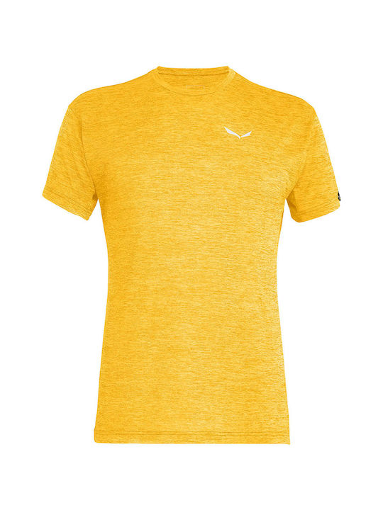 Salewa Puez Men's Athletic T-shirt Short Sleeve Yellow