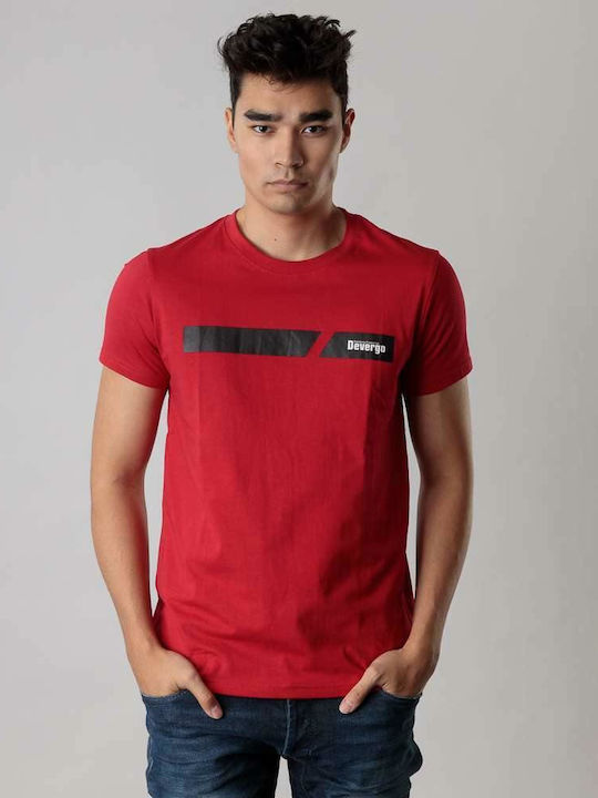 Devergo T-shirt Bărbătesc cu Mânecă Scurtă Roșu