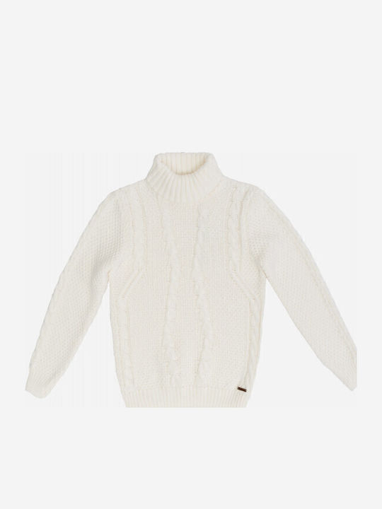 Gianni Lupo Langarm-Pullover Weiß