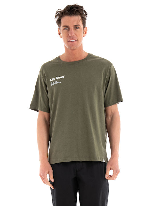 Les Deux Men's Short Sleeve T-shirt Khaki