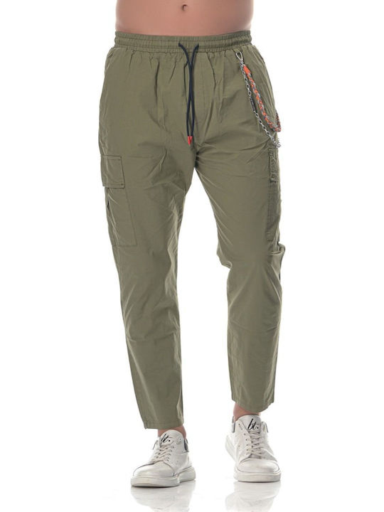 Hose Cargo Elastisch in Tapered Schnitt Grün