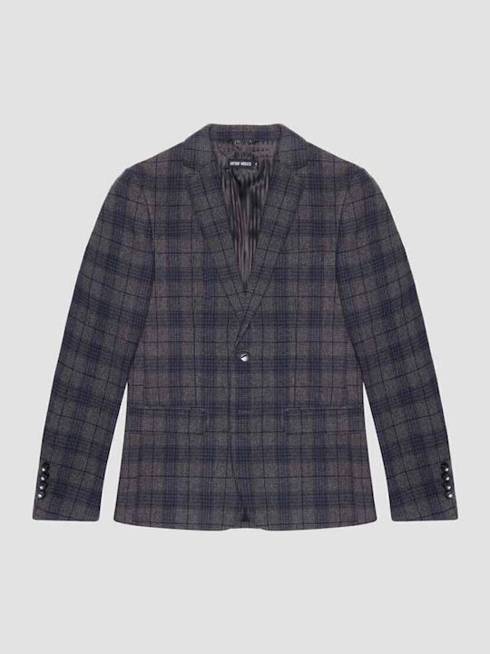 Men's Winter Suit Jacket Slim Fit Gray