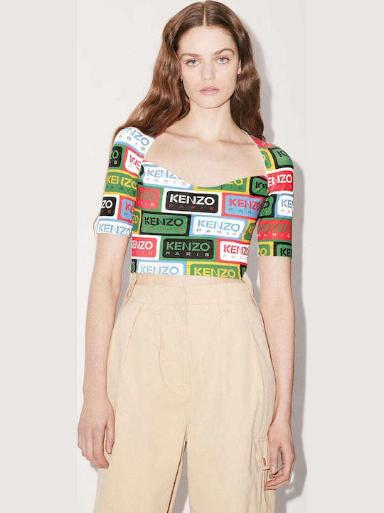 Paris Label Women's Summer Crop Top Short Sleeve Multicolour