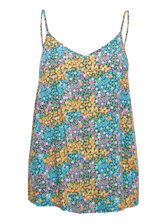 Fransa Damen Sommerliche Bluse mit Trägern Blumen Bunt